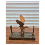 Mid Century Brass Eagle Pen Holder set featuring