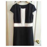 Sz 14 ALYXï¿½  Black, White & Cream Knee-Length