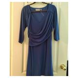 Sz L B-Slim Blue Stretch Dress