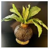 Embossed & Etched Metal Vessel Patinated