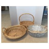(3) Wicker and Willow Baskets