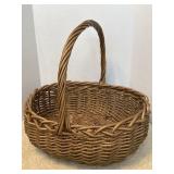 Vintage Wicker/Rattan Gathering Basket with