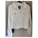 SZ XL White Denim Jacket