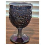 Iperial Glass Amethyst Carnival Glass Goblet