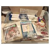 Bin of Cross Stitch Patterns & Accessories