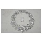 NIB 22" Jeweled Snowflake Wreath Silver Wire with