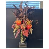 Fall Faux Fruit and Floral Arrangement Inside a