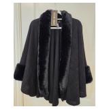 NWT Authentic Heidi Daus Black Faux Fur-trimmed