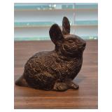 Cast Iron Rabbit Figurine with a Textured