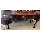 Chippendale Style Mahogany Three Drawer Console