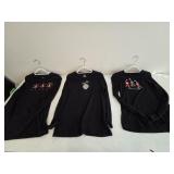 (3) Sz Large Embroidered Black X-Mas Shirts