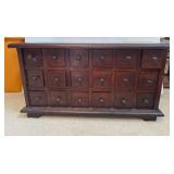 Antique 18 Drawer Hardwood Table Top Apothecary
