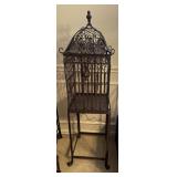 Vintage Wrought Iron Bird Cage on Stand