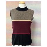 Sz S Liz Claiborne Sleeveless Mock Neck Knit Top