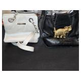 (1) White Shoulder Bag w/Chains & (1) Black Bag