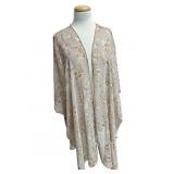 Sz SM Floral Chiffon Kimono Wrap