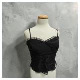 Sz SM Lace Black Sleeveless Top
