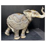 Silver Toned Resin or Polyresin Elephant Figurine