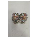 Metal Jewelry Box Trinket with Emerald Velvet