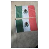 (2) Stick Mounted Mexican Flags 18"