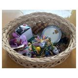 Basket with Mardi Gras Necklaces & More