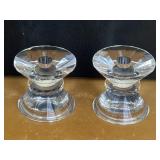 (2) 3.5" Beautiful Faceted Clear Crystal Taper,