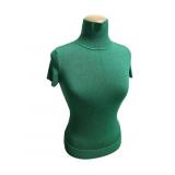 Sz XS Talbots Green Mock Neck SS Sweater