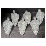 (6) 1970s Clear Glass Grape Cluster