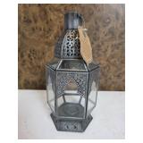 Moroccan-style Metal and Glass Candle Lantern