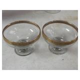(2) Footed Bowl with Gold Rim