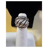 Vintage Modernist Ribbed and Knotted Sterling