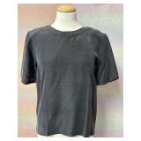 Sz S STYLE PRODUCTIONS Gray Silk Crewneck Top