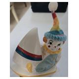 Ceramic Clown and Sailboat Coin Bank 6"ï¿½4.5"