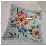 Square Floral Art Glass Bowl or Trinket Dish