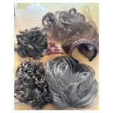 (4) Light Brown Hair Pieces and Clip