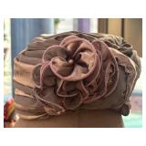 Satin Pleated Turban Style Hat Brown