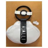 NWT CAVALLI Logo Leather Handbag W/ a Circular