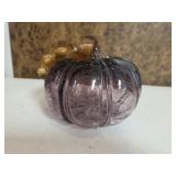 Purple, Crackle-textured, Hand-blown Art Glass