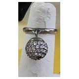 Sterling Silver Dangle Charm Cocktail Ring