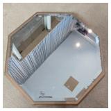 Octagonal Beveled Mirror Tray with Gold