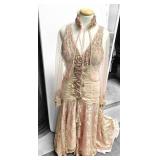 NEW VTG Style Boho Pink Tulle Evening Gown Sz 16