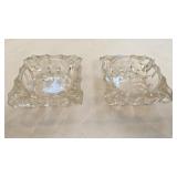 Pair of Cut or Pressed Glass Ashtrays