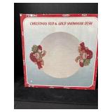 Red and Gold Snowman Dish