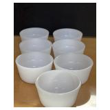 (7) VTG Glasbake Milk Glass Custard Cups