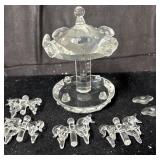 Crystal Horse Merry GoRound   Needs Repair. See