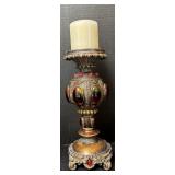 Ornate Column Paired with Dark Metallic