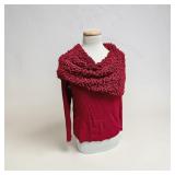 Sz MD Maroon Cowl Neck Sweater