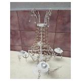 White Metal and Crystal Beaded Candelabra (or