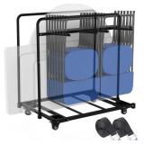 Folding Chair and Table Cart with 4" Wheels