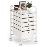 6 Tier Rolling Cart with 5 Drawers